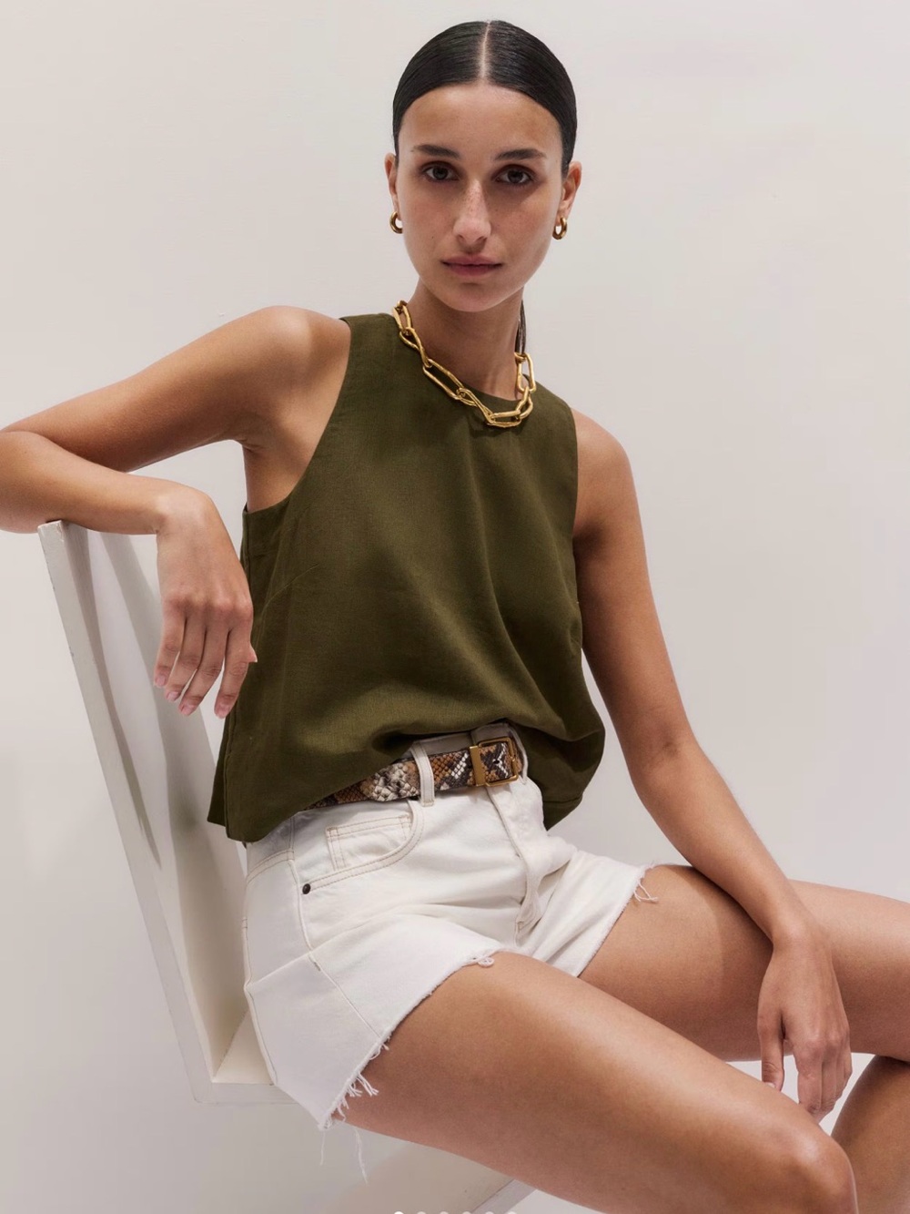 Sleeveless Olive Green Women’s Tank Top